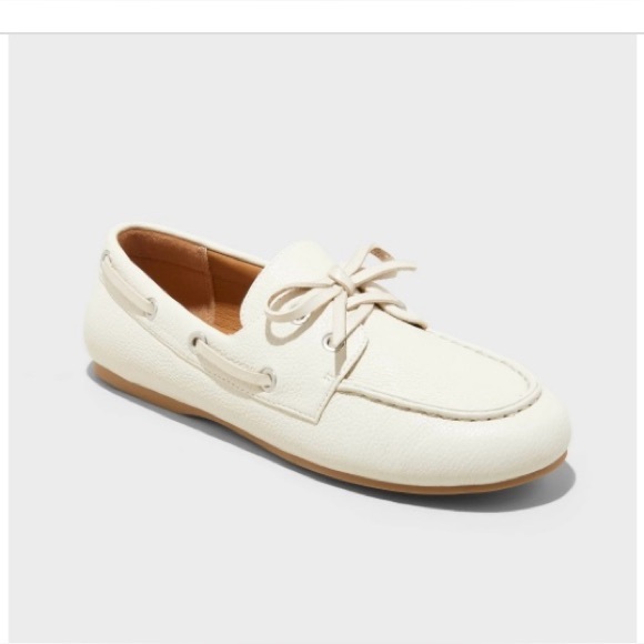 Universal Thread Shoes - Women's Midge Boat Shoe Flats Memory Foam Universal Thread Off-White Size 8.5